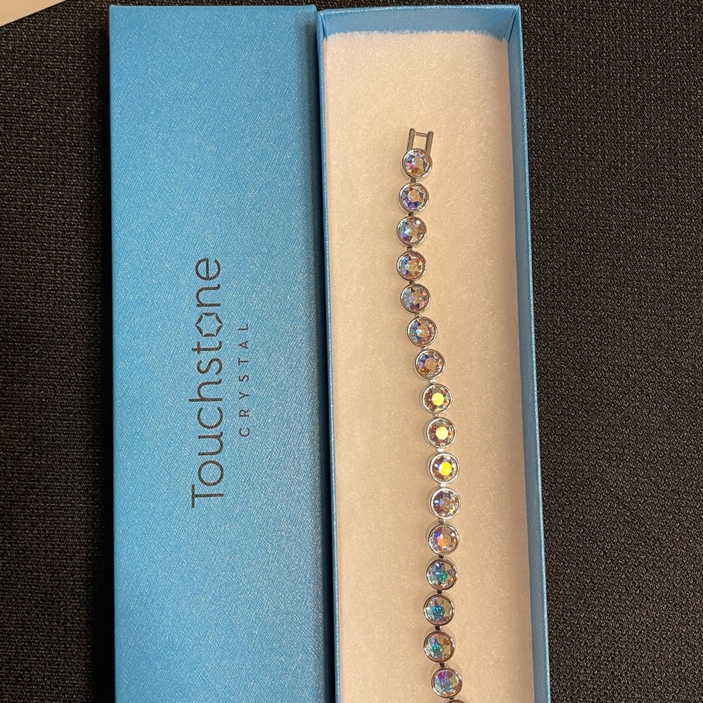 Touchstone Crystal Silver Bracelet with Clear Stones for Elegant Occasions